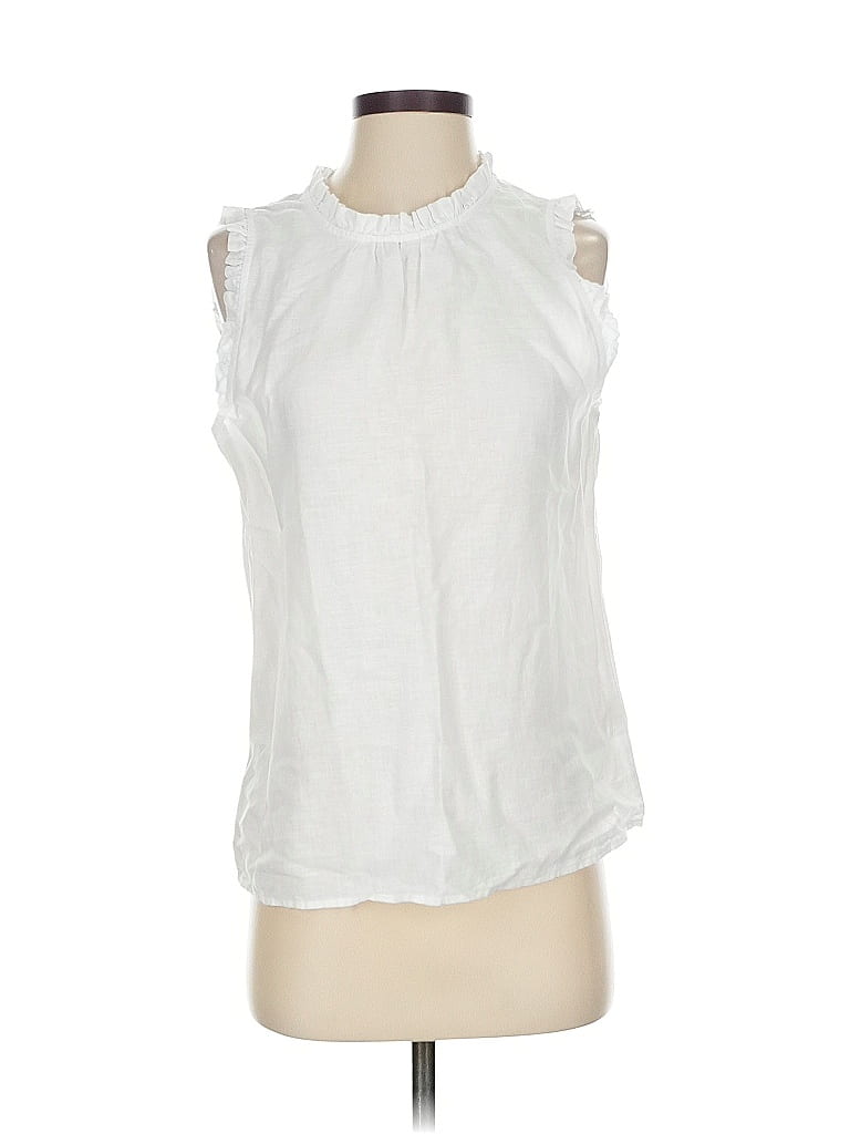 Pre-owned J.crew Factory Store Sleeveless Blouse In White
