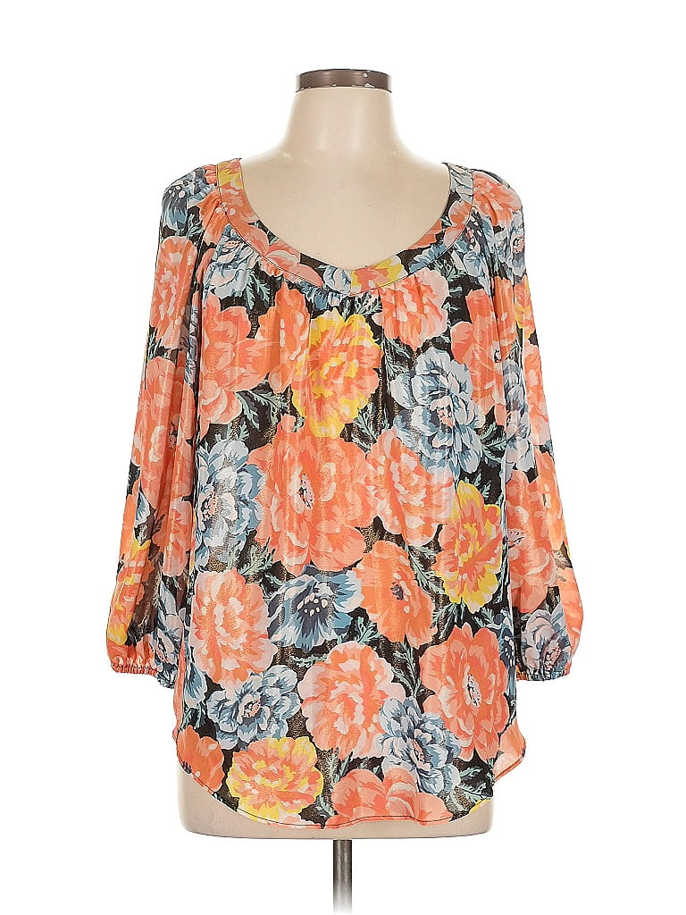 Pre-owned Lc Lauren Conrad 3/4 Sleeve Blouse In Orange