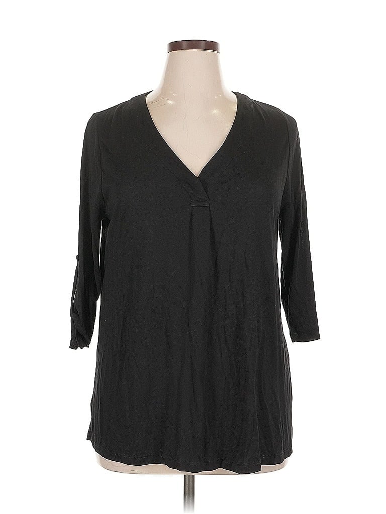 Pre-owned Lane Bryant 3/4 Sleeve Blouse In Black