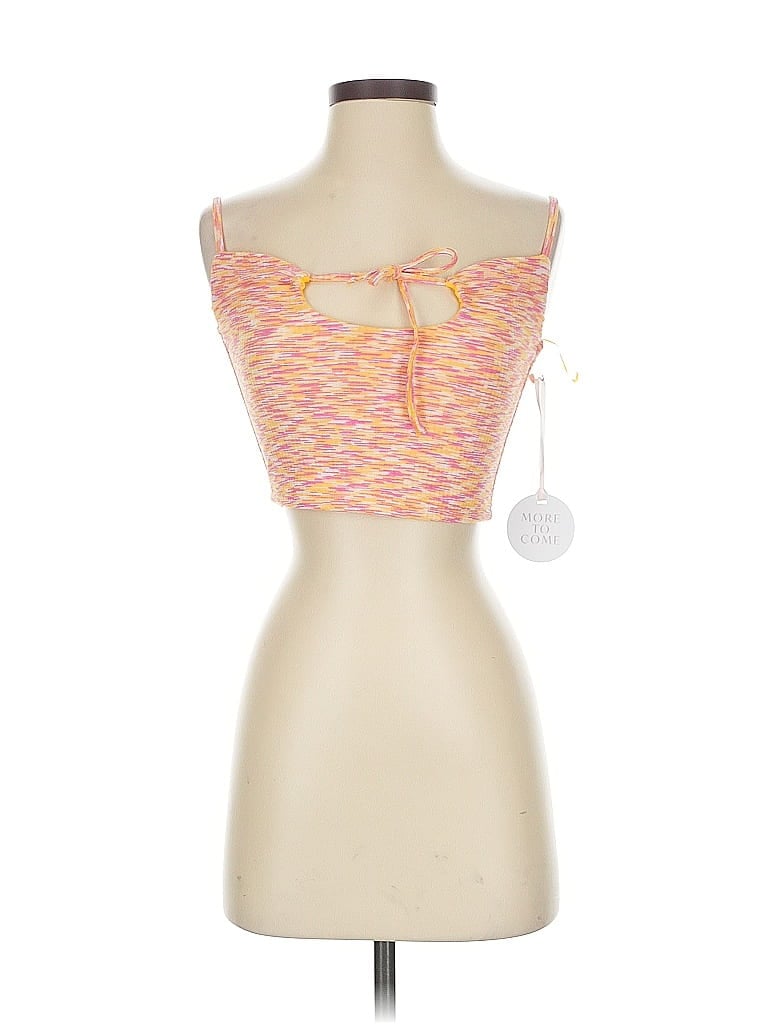 Pre-owned More To Come Sleeveless Top Orange Strapless Neckline Tops