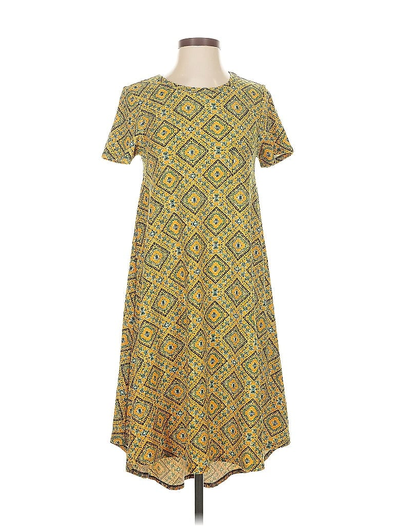 Pre-owned Lularoe Casual Dress In Yellow