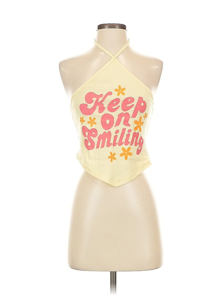 Pre-owned Urban Outfitters Tank Top Yellow Halter Neckline Tops