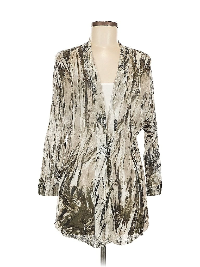 Pre-owned Nic + Zoe Kimono In Silver