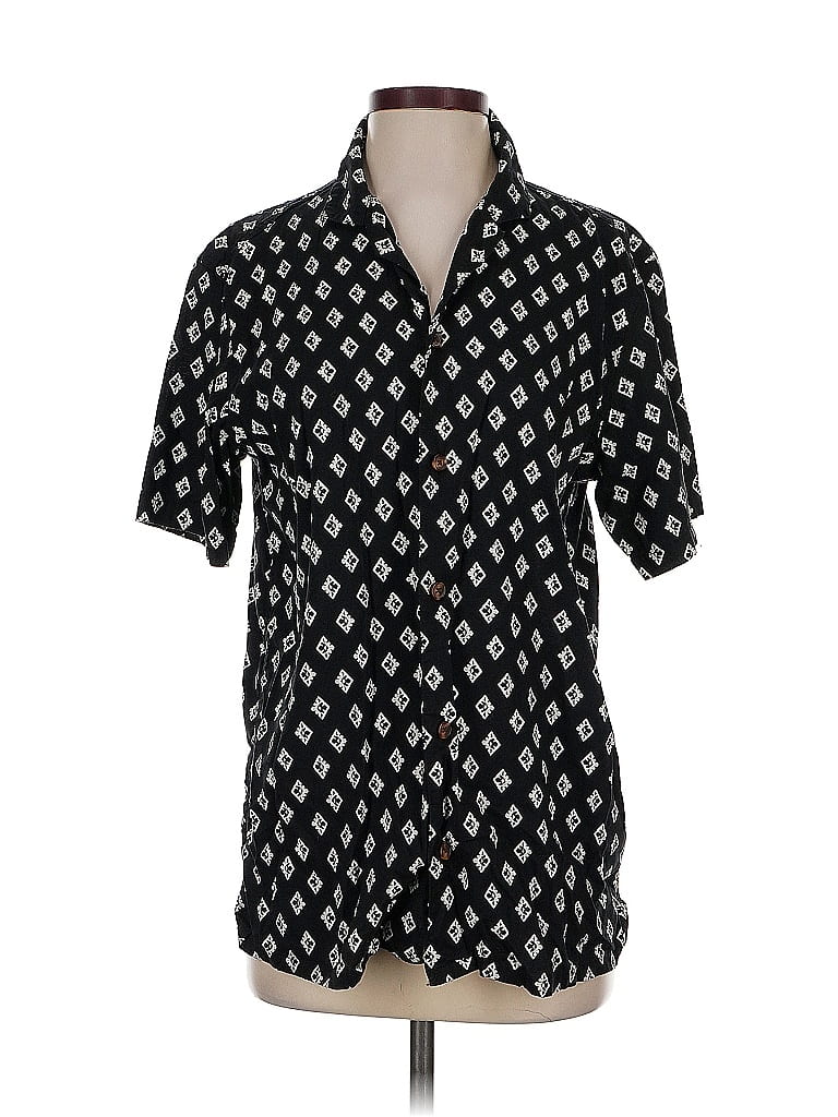 Pre-owned Old Navy Short Sleeve Blouse In Black