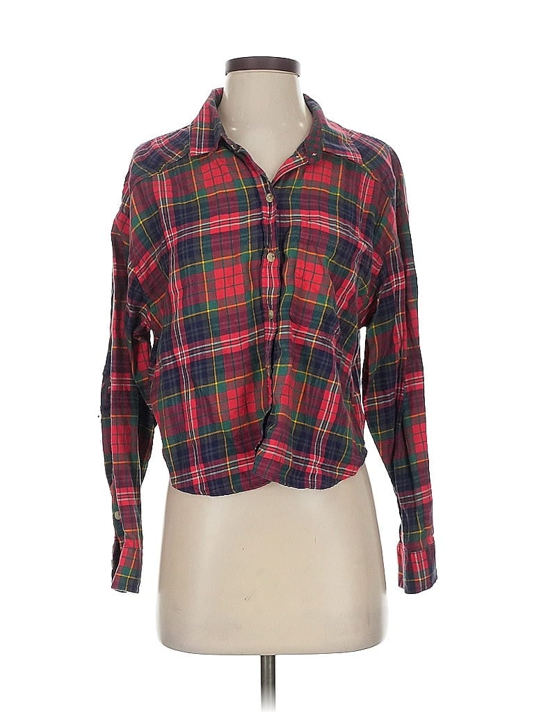 Pre-owned American Eagle Outfitters Long Sleeve Blouse In Red