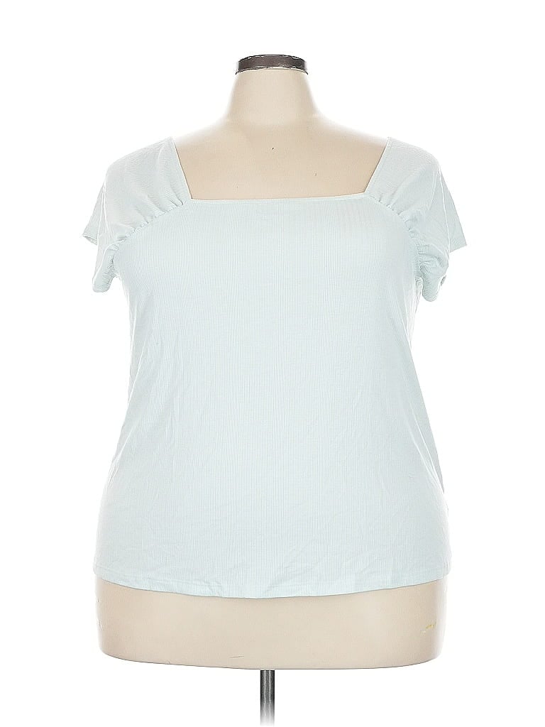Pre-owned Lane Bryant Short Sleeve T-shirt In Blue
