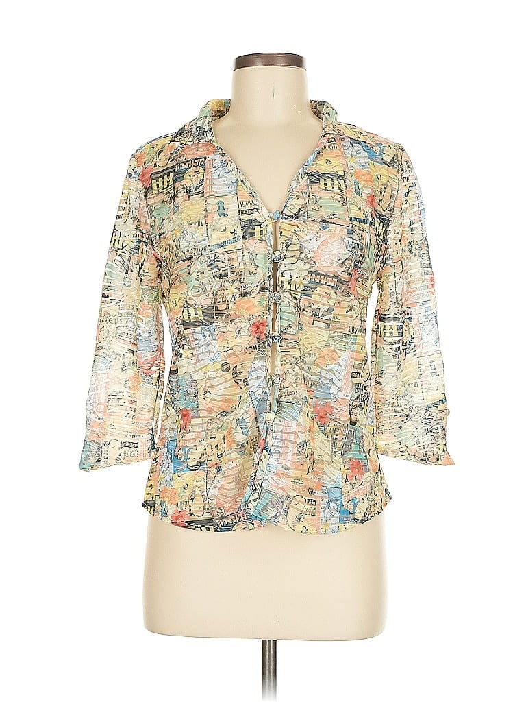 Pre-owned Assorted Brands 3/4 Sleeve Blouse In White