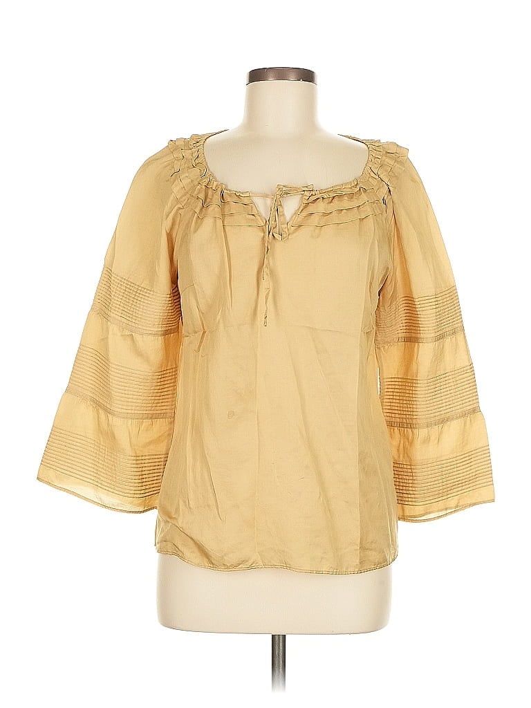 Pre-owned Isda & Co 3/4 Sleeve Blouse In Gold