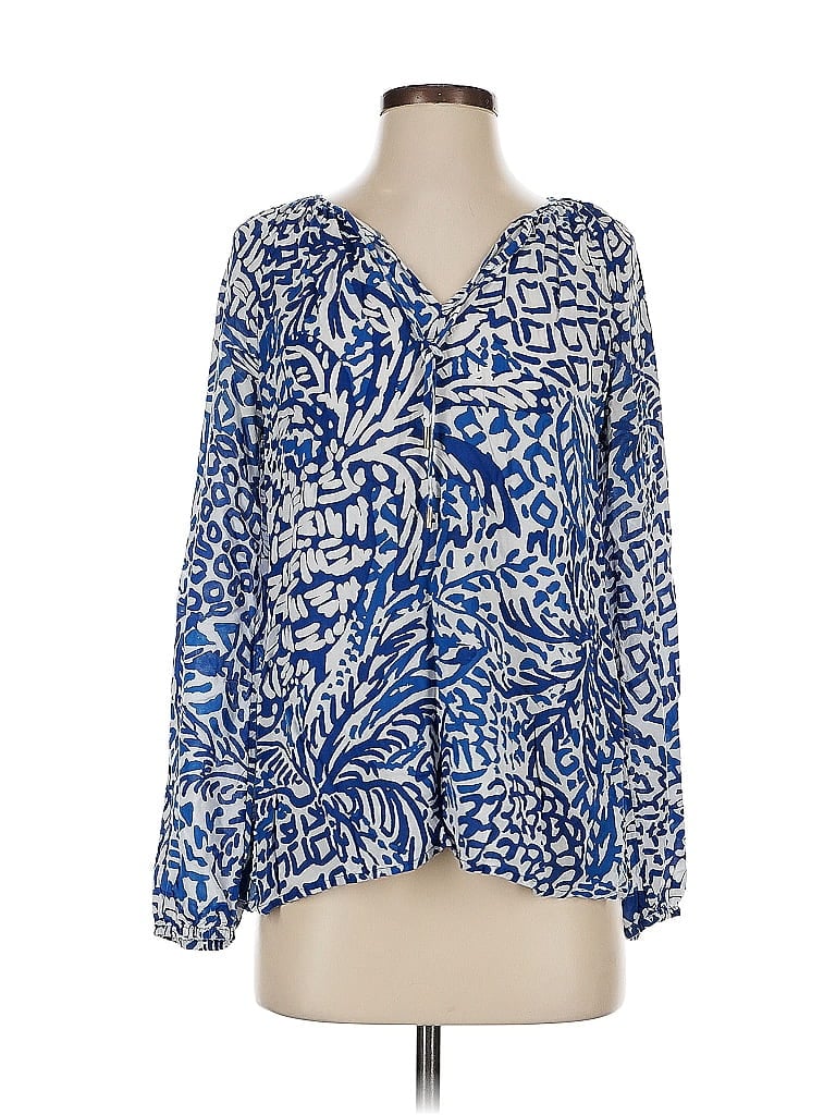 Pre-owned Lilly Pulitzer 3/4 Sleeve Blouse In Blue