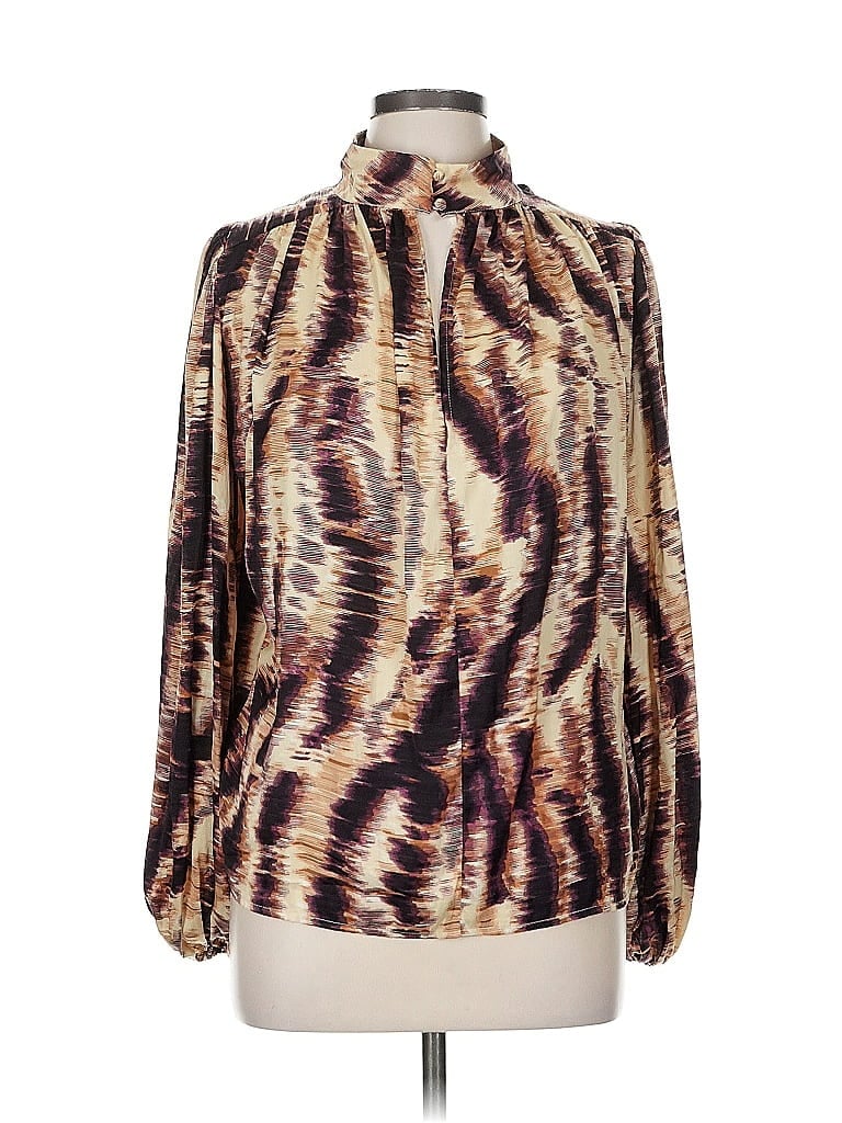 Pre-owned Banana Republic Factory Store Long Sleeve Blouse In Gold