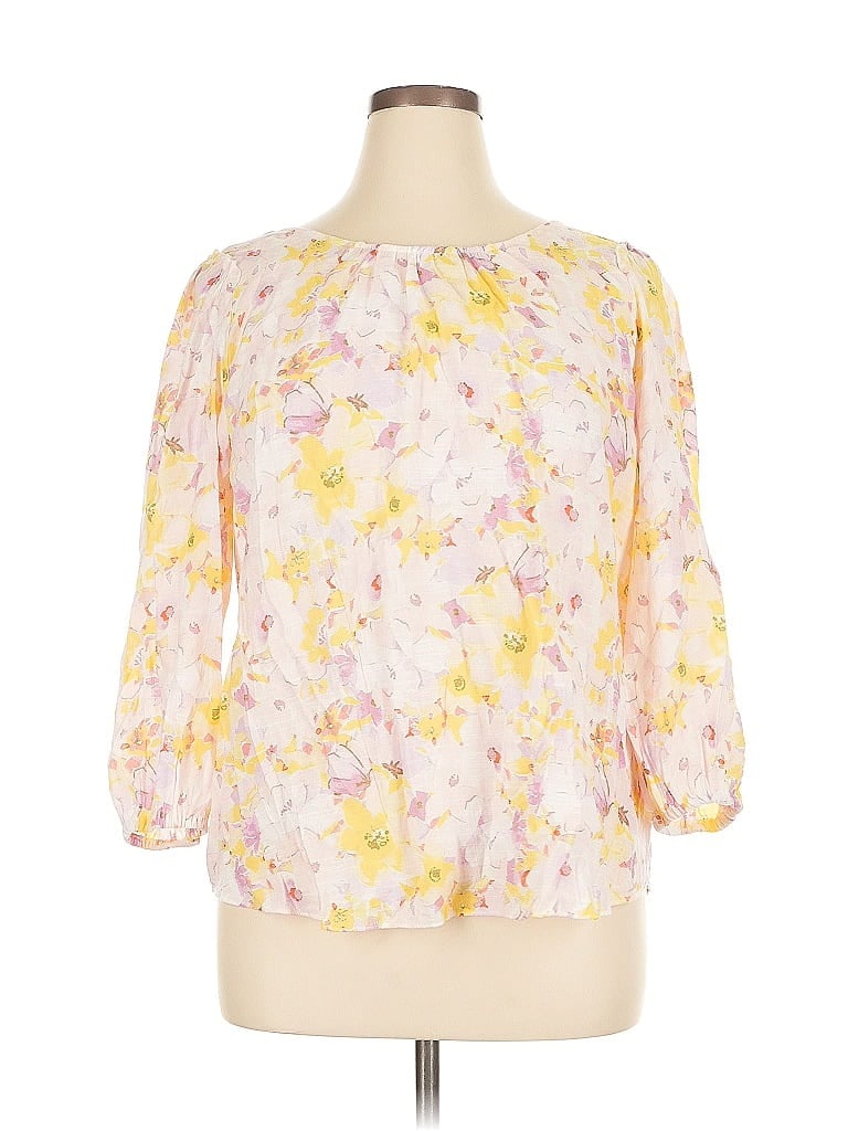 Pre-owned Lc Lauren Conrad 3/4 Sleeve Blouse In Yellow
