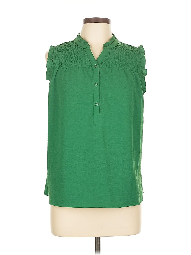 Pre-owned Adrianna Papell Sleeveless Blouse In Green