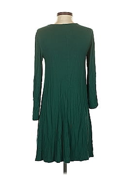 old navy green long sleeve dress Dark Green Linen Cotton Maxi Dress – Vintage Long Sleeve Boat Neck 1454 Emerald Green / XS main image 0