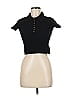 Max Studio 100% Merino Black Short Sleeve Top Size M - photo 1