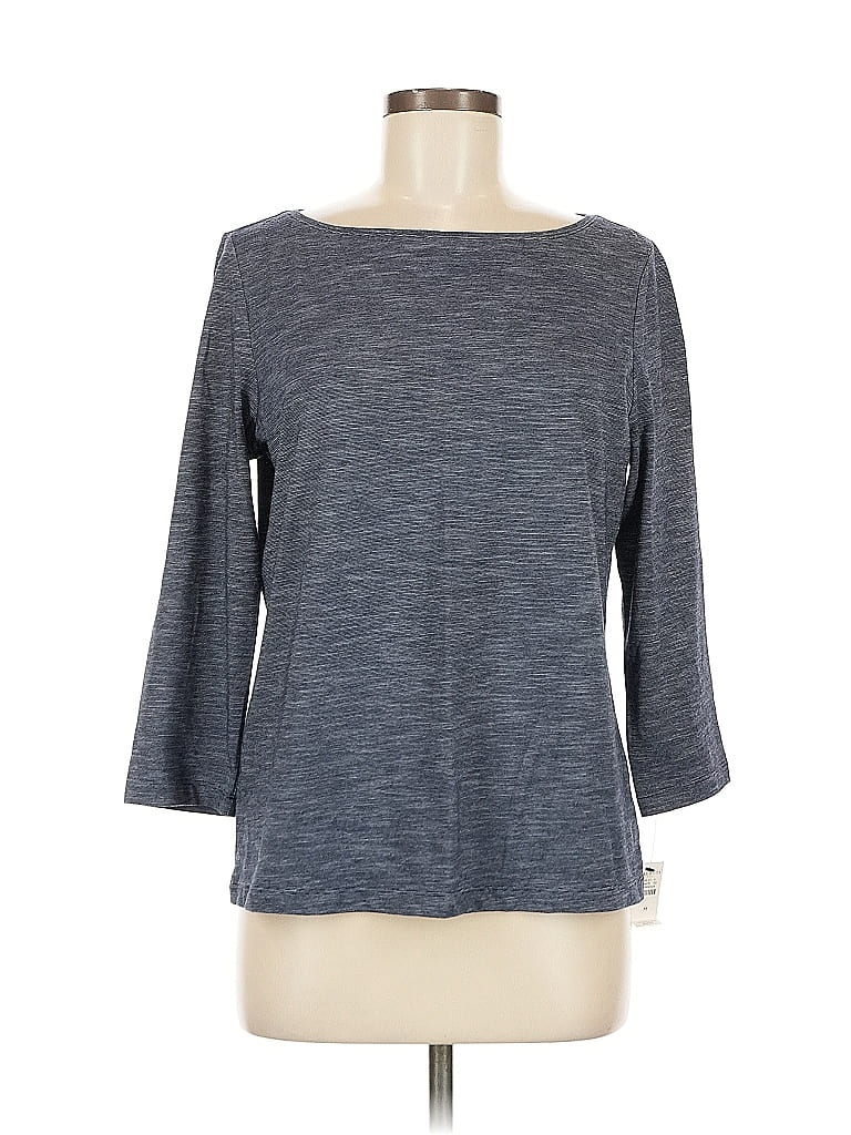 Pre-owned Talbots Outlet 3/4 Sleeve Top Gray Boatneck Tops