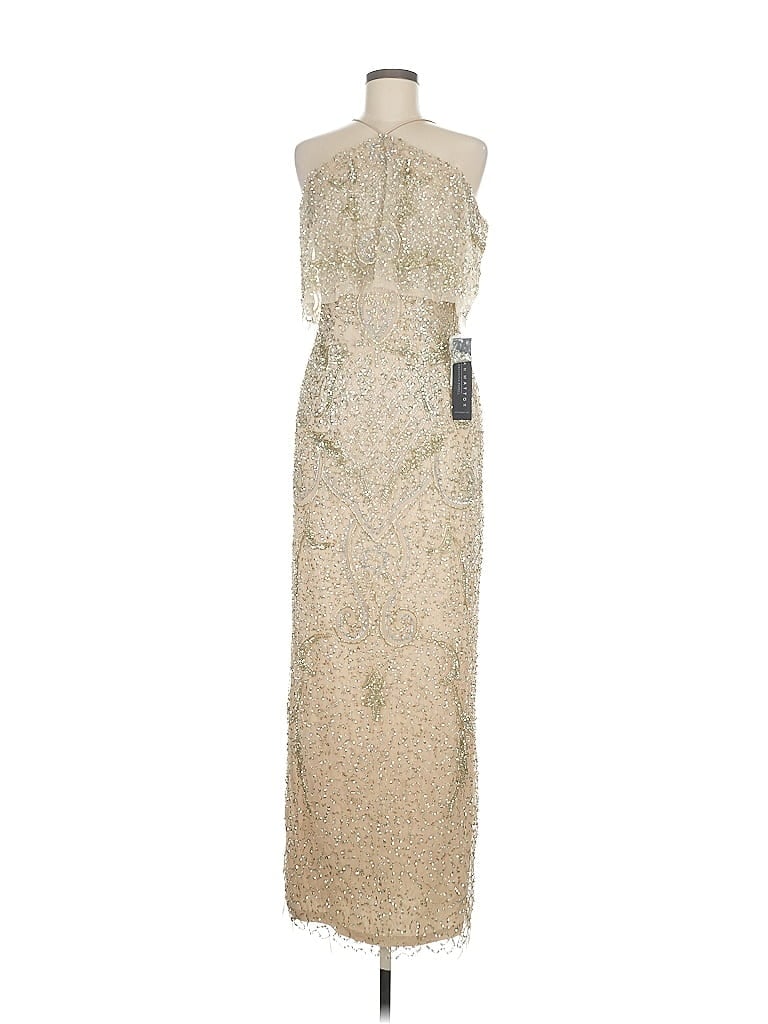 Pre-owned Aidan Mattox Cocktail Dress In Gold