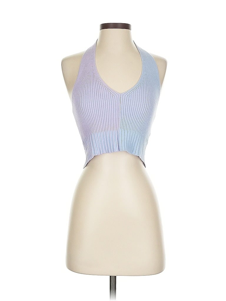 Pre-owned La Hearts Tank Top Blue Halter Neckline Tops