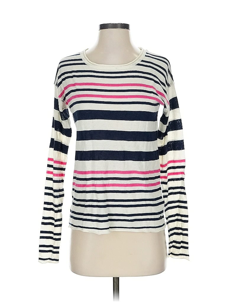 H&m L.o.g.g. Long Sleeve Top Ivory Boatneck Tops In White