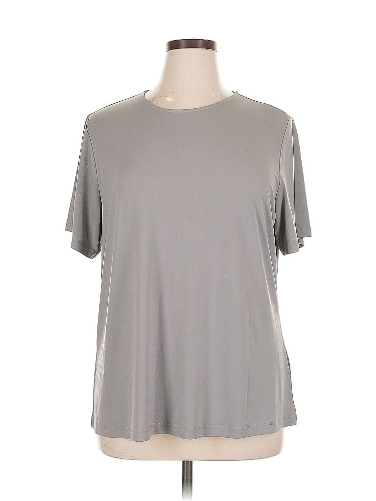 Pre-owned Susan Graver Active T-shirt In Gray