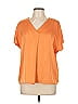 Cupcakes & Cashmere 100% Polyester Orange Short Sleeve Blouse Size L - photo 1