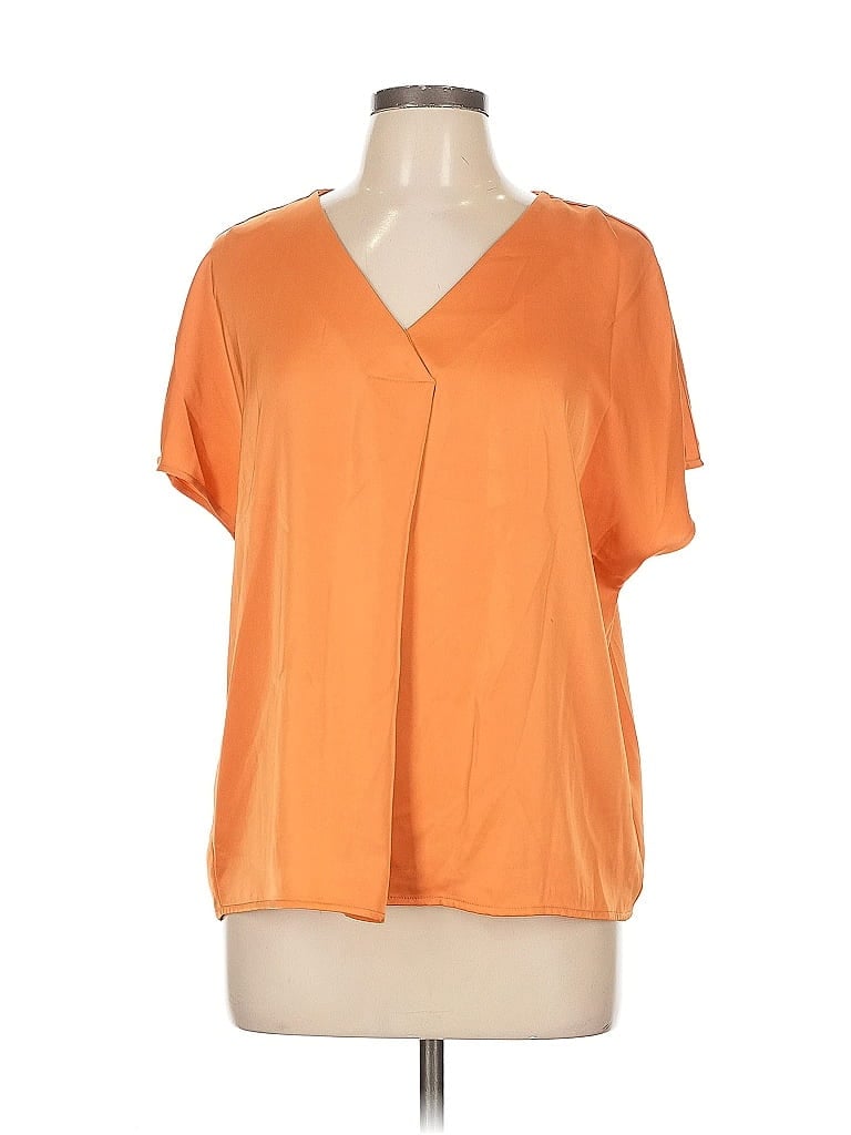 Pre-owned Cupcakes And Cashmere Short Sleeve Blouse In Orange