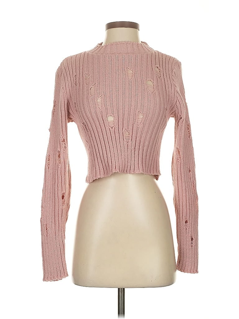 Pre-owned Nasty Gal Inc. Turtleneck Sweater In Pink