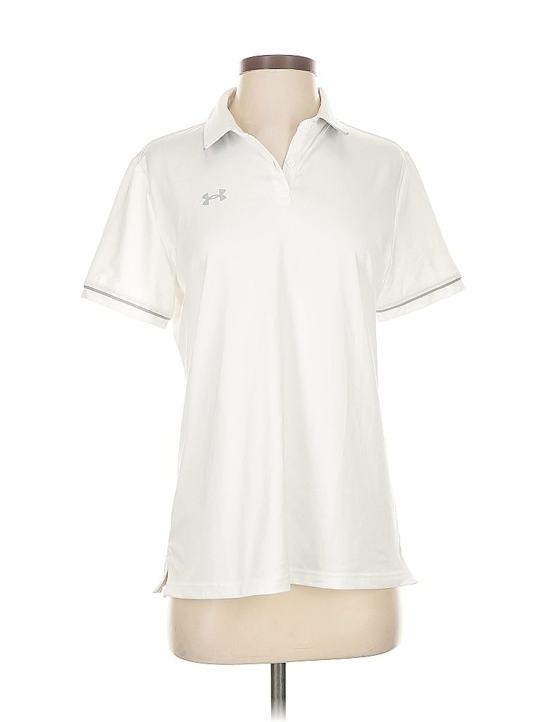 Pre-owned Under Armour Short Sleeve Polo Shirt In White