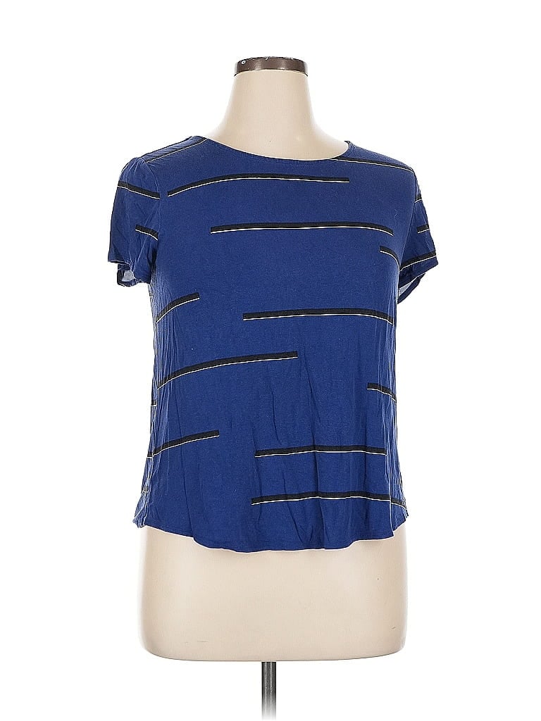 Pre-owned Alfani Short Sleeve T-shirt In Blue