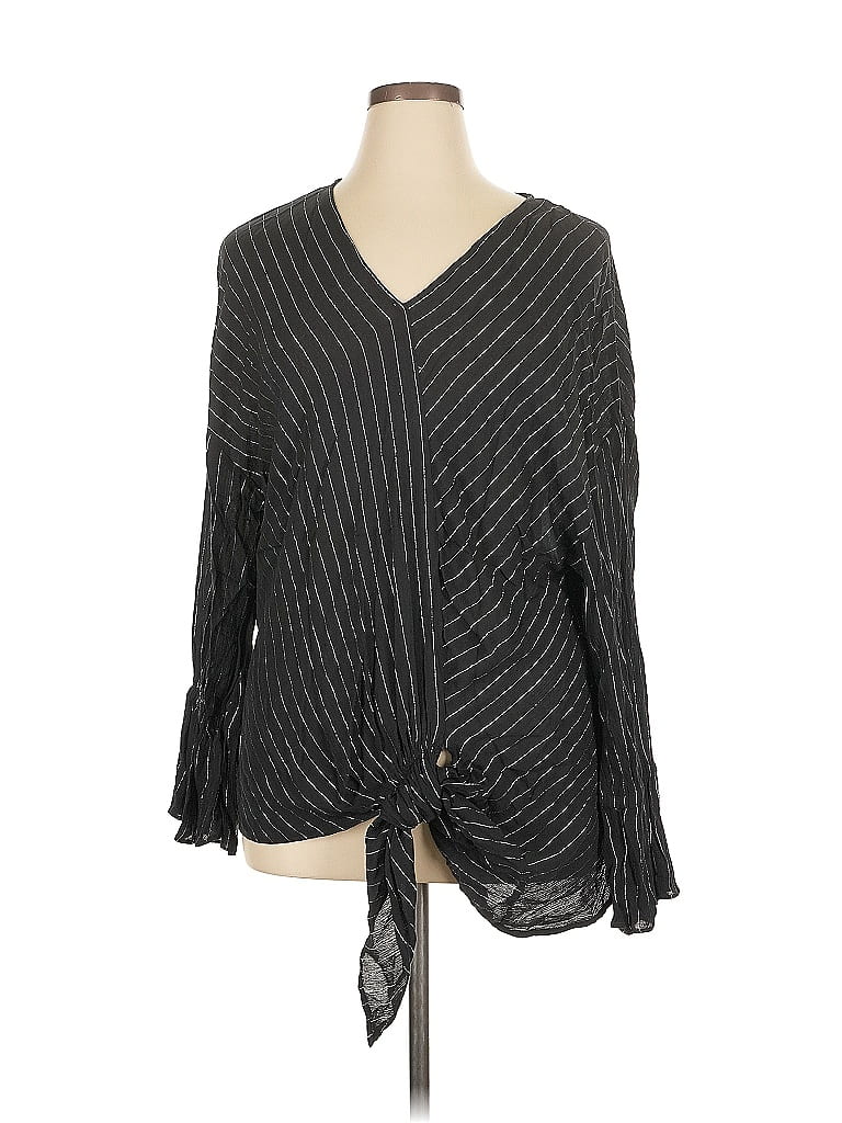 Pre-owned Juicy Couture Long Sleeve Blouse In Black