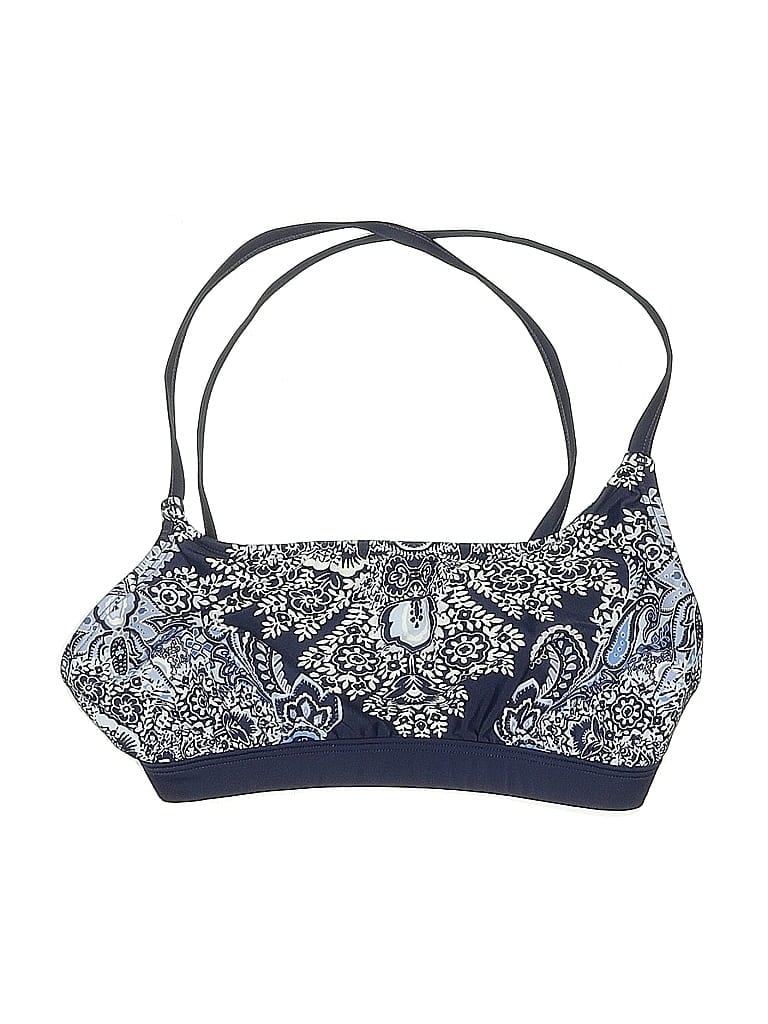 Pre-owned Kona Sol Swimsuit Top Blue Paisley Pattern Swimwear