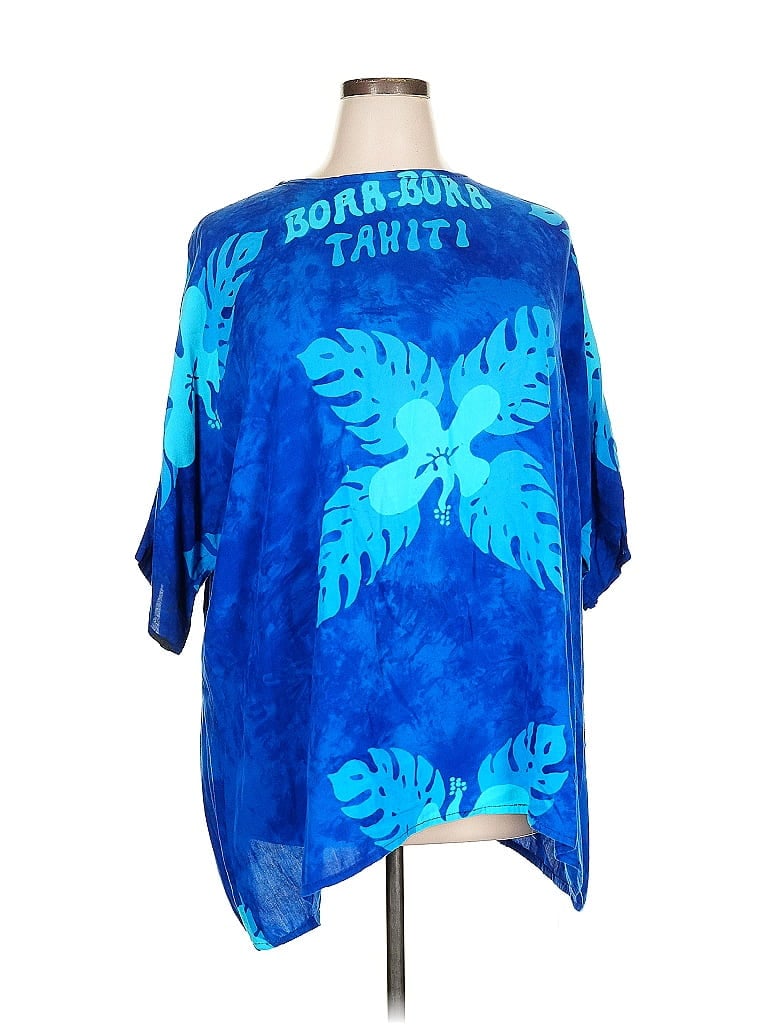 Pre-owned Assorted Brands 3/4 Sleeve Blouse In Blue