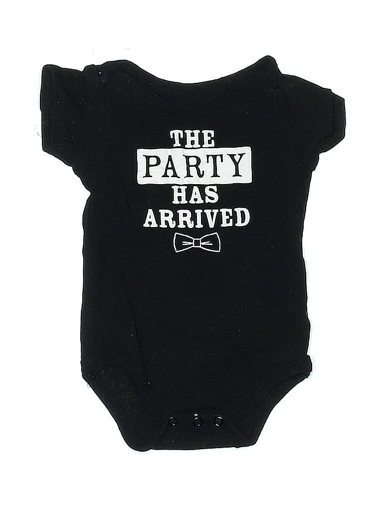 Pre-owned Little Treasure Babies' Short Sleeve Onesie In Black