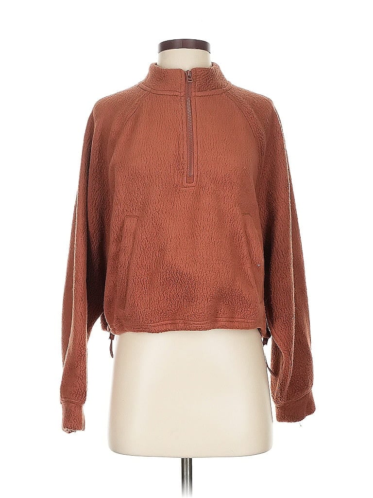 Pre-owned Old Navy Fleece Jacket In Brown