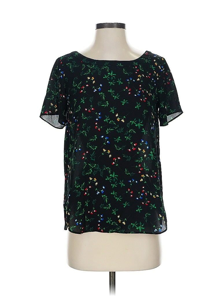 Pre-owned Banana Republic Factory Store Short Sleeve Blouse In Green