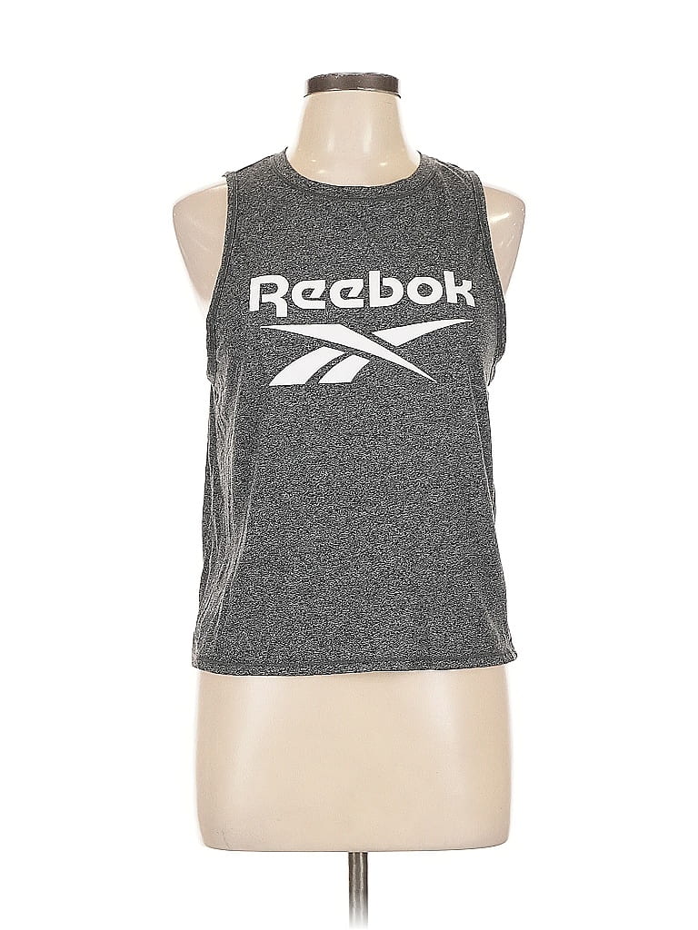 Click to view more detailed imagery on our partner's website Pre-owned Reebok Tank Top Gray Halter Neckline Tops