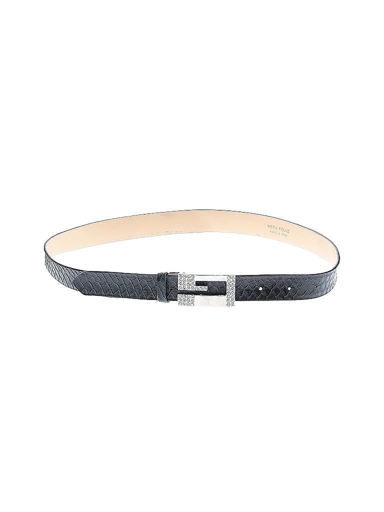 Pre-owned Vera Pelle Leather Belt In Black