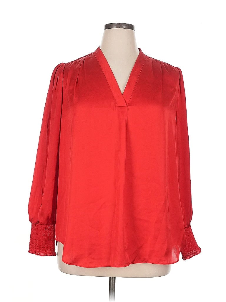 Pre-owned Vince Camuto Long Sleeve Blouse In Red