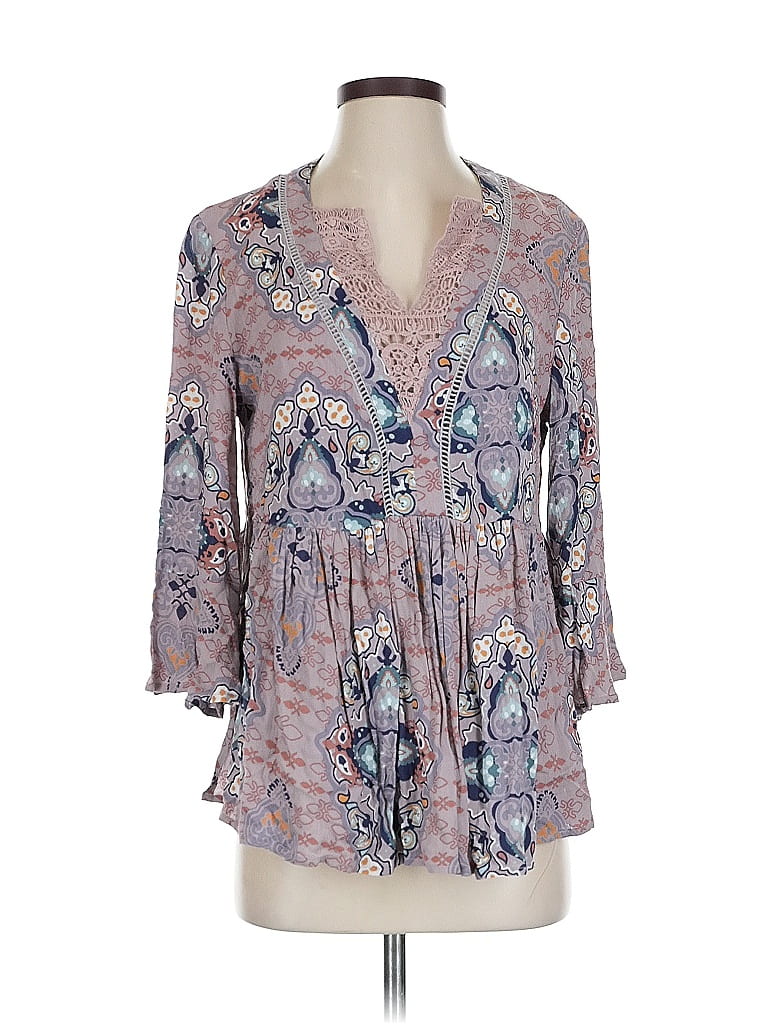 Pre-owned Penelope Rose 3/4 Sleeve Blouse In Purple