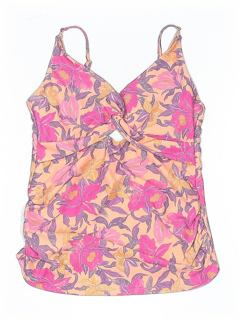 Pre-owned Old Navy Swimsuit Top Pink Floral Pattern Swimwear