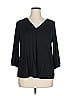 Laila Jayde Black 3/4 Sleeve Blouse Size 1X - photo 1