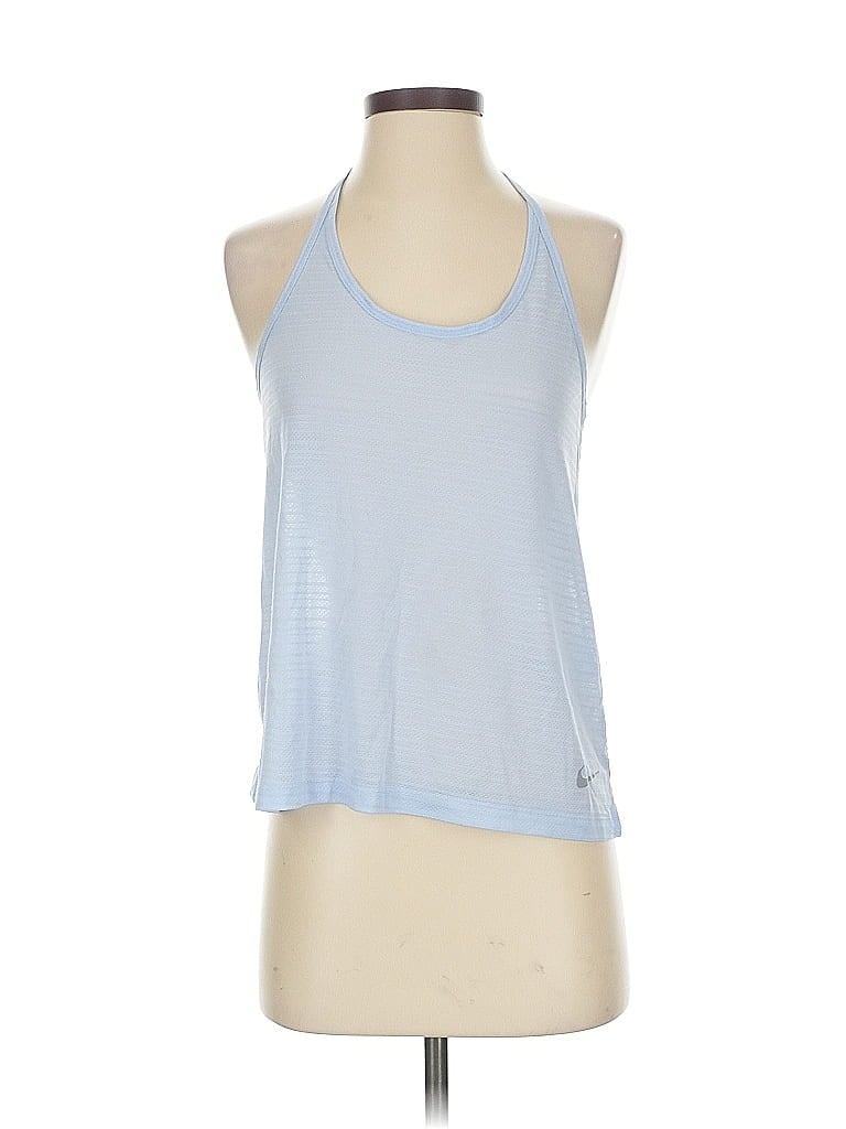 Pre-owned Nike Tank Top Blue Halter Neckline Tops