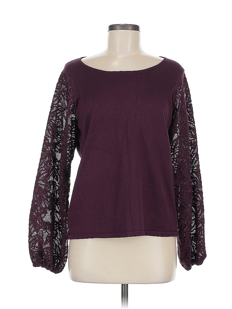 Pre-owned Adrianna Papell Pullover Sweater In Burgundy