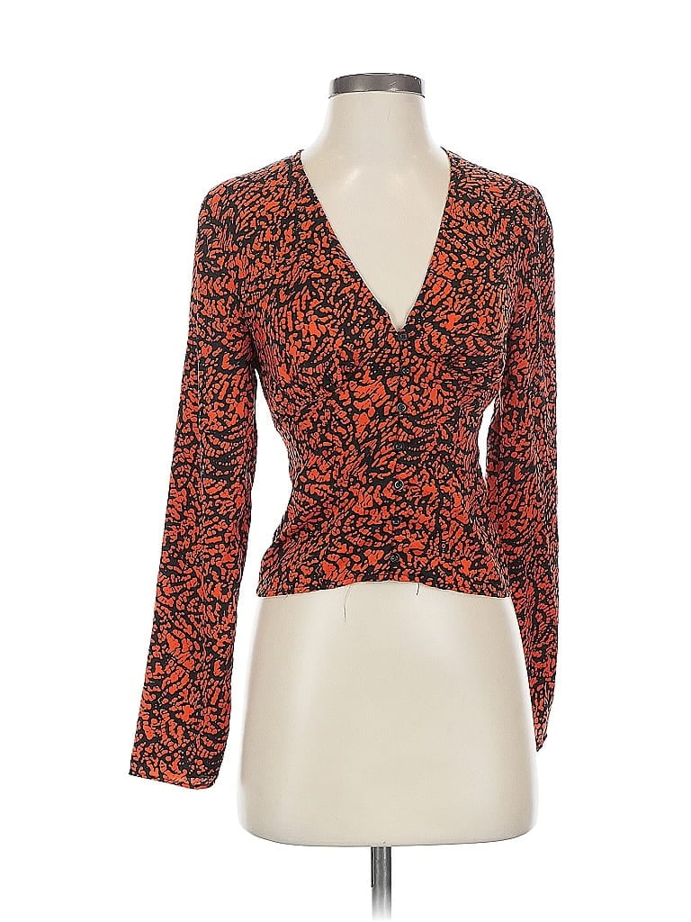 Click to view more detailed imagery on our partner's website Pre-owned The Fifth Label Long Sleeve Top Orange Plunge Neckline Tops