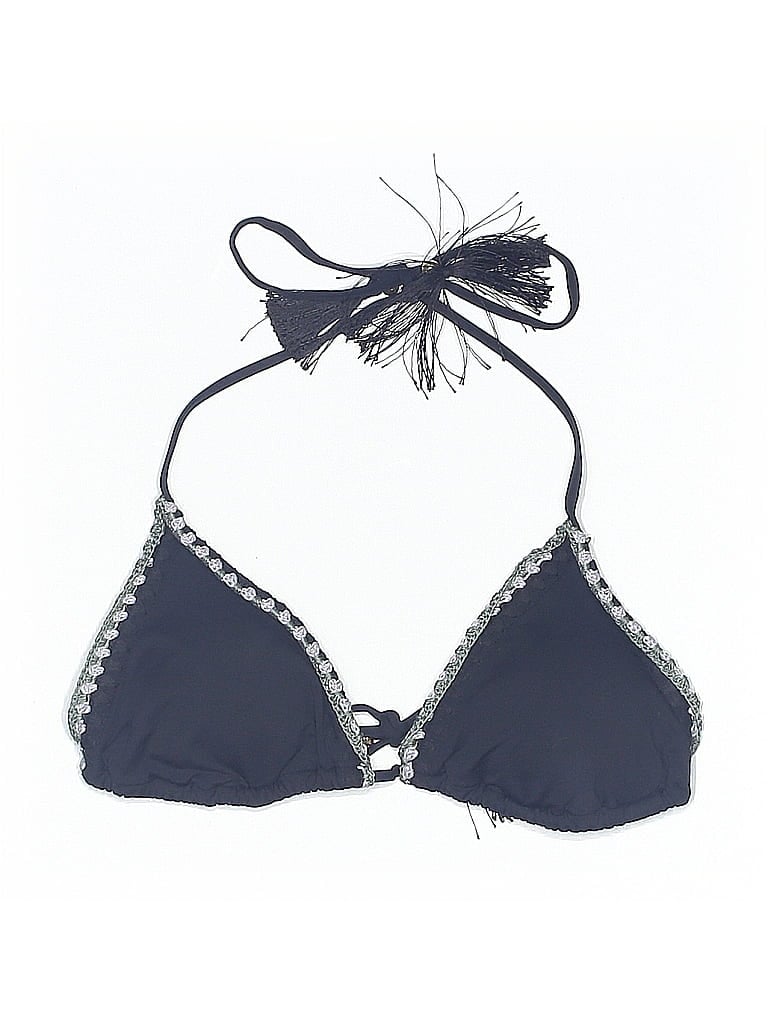 Pre-owned Ambrielle Swimsuit Top Black Argyle Pattern Swimwear