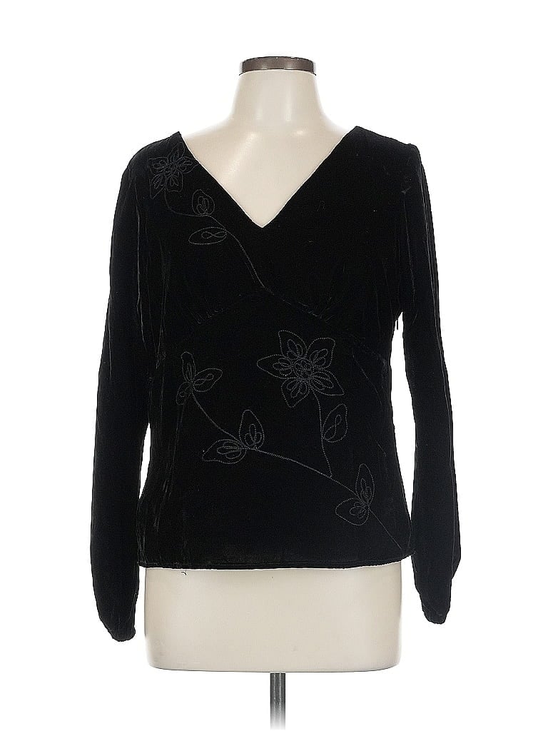 Pre-owned Anne Carson Long Sleeve Blouse In Black