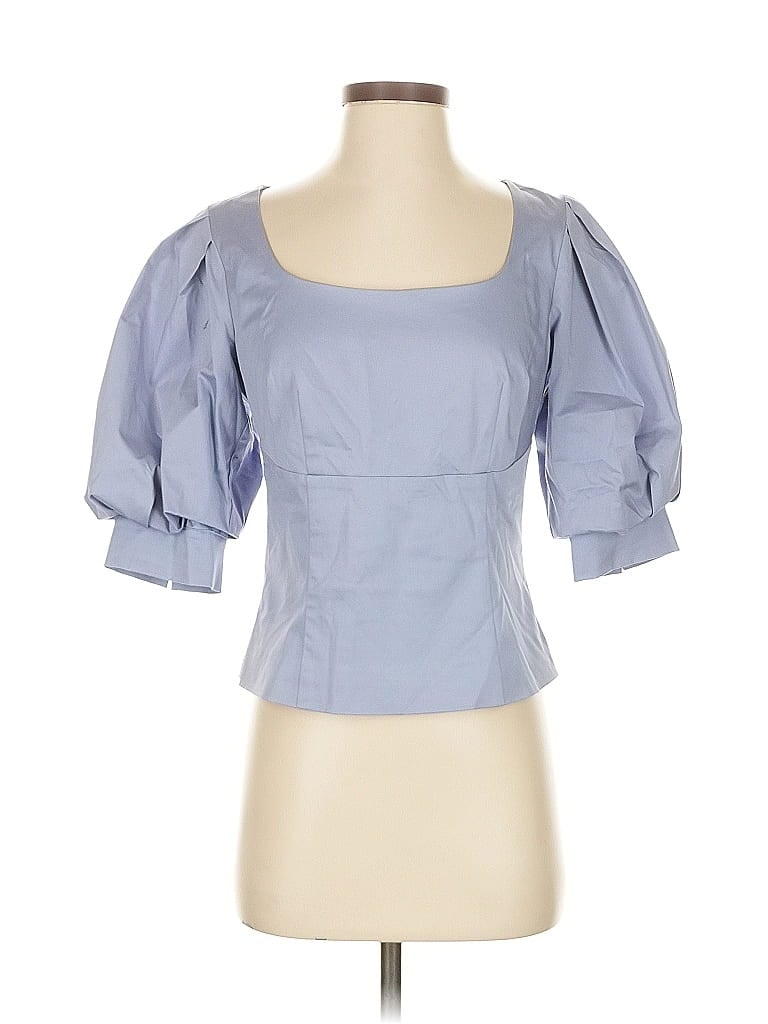 Pre-owned Antonio Melani Short Sleeve Blouse In Blue