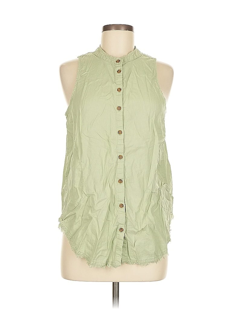 Pre-owned Velvet Heart Sleeveless Button Down Shirt In Green