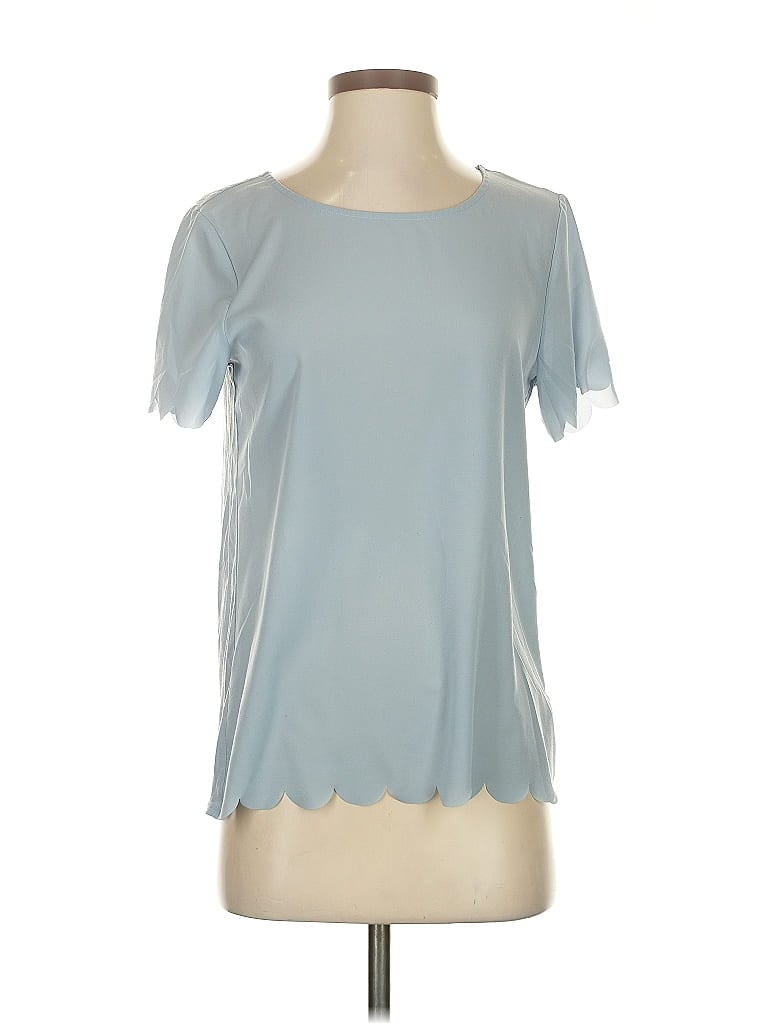 Pre-owned French Connection Short Sleeve Blouse In Blue