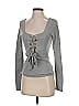 Free People Gray Long Sleeve Top Size S - photo 1