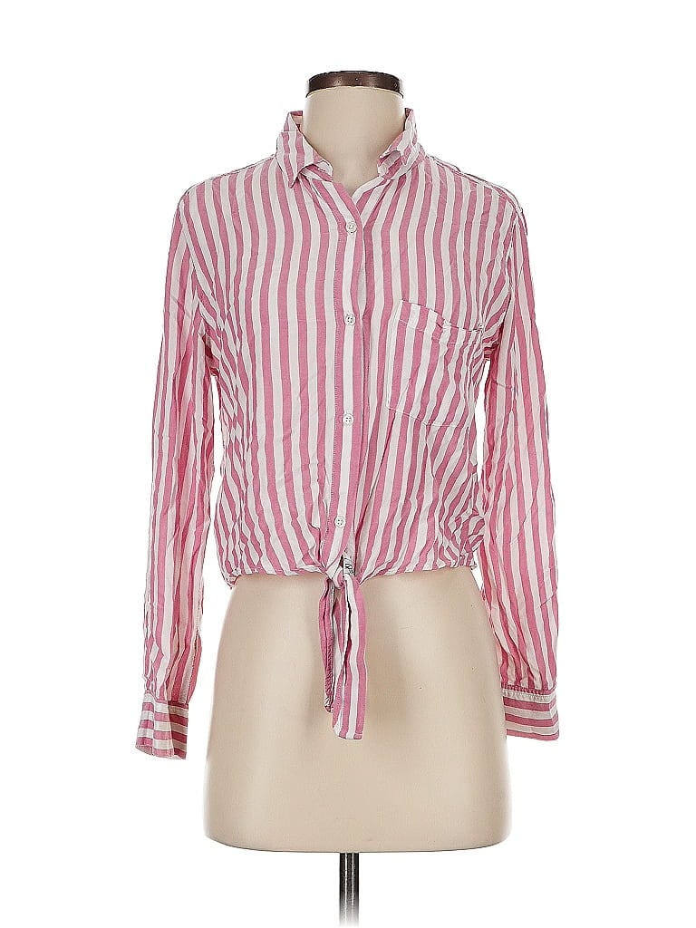 Pre-owned Rails Long Sleeve Blouse In Pink